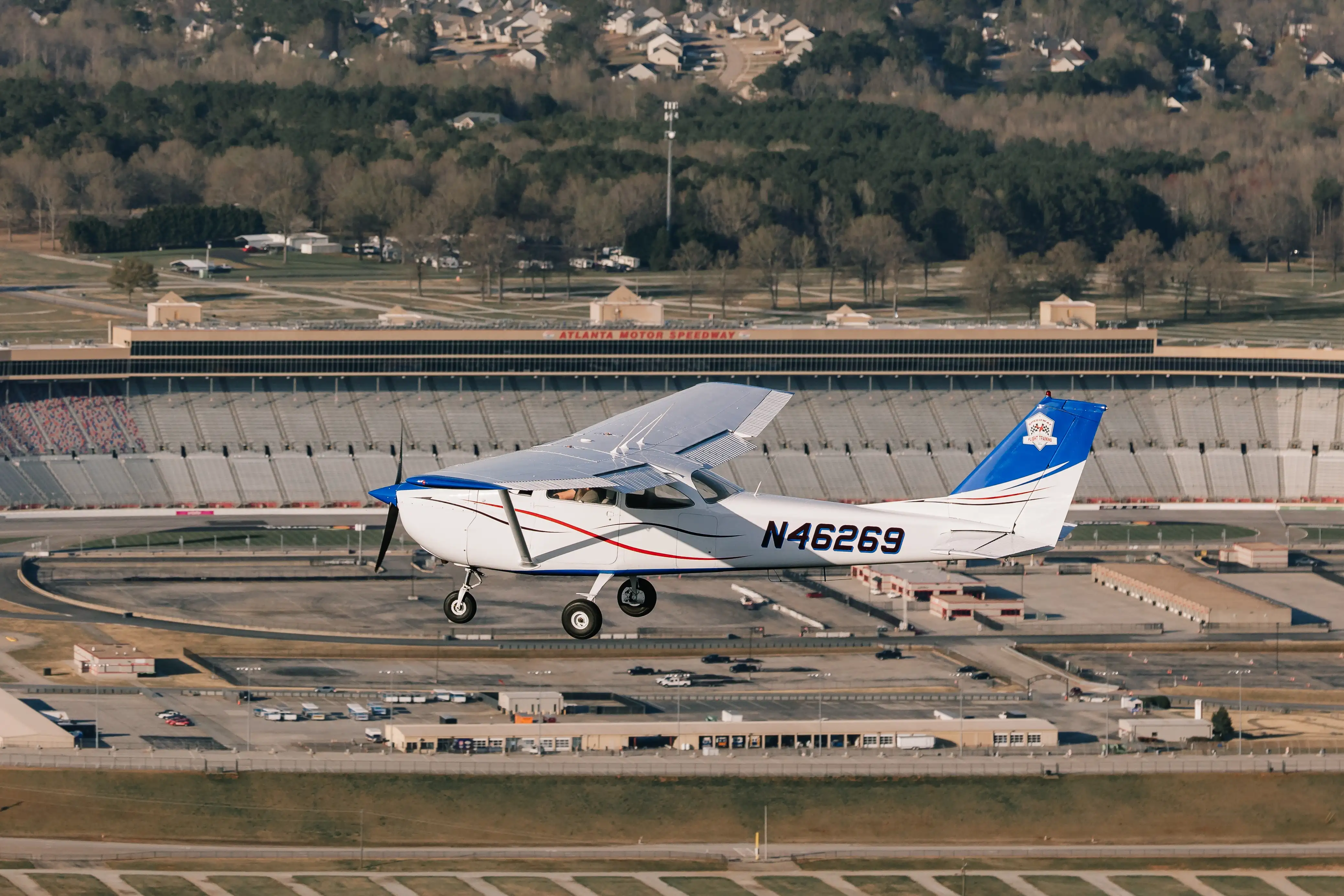 Speedway graduate logging flight hours as a CFI