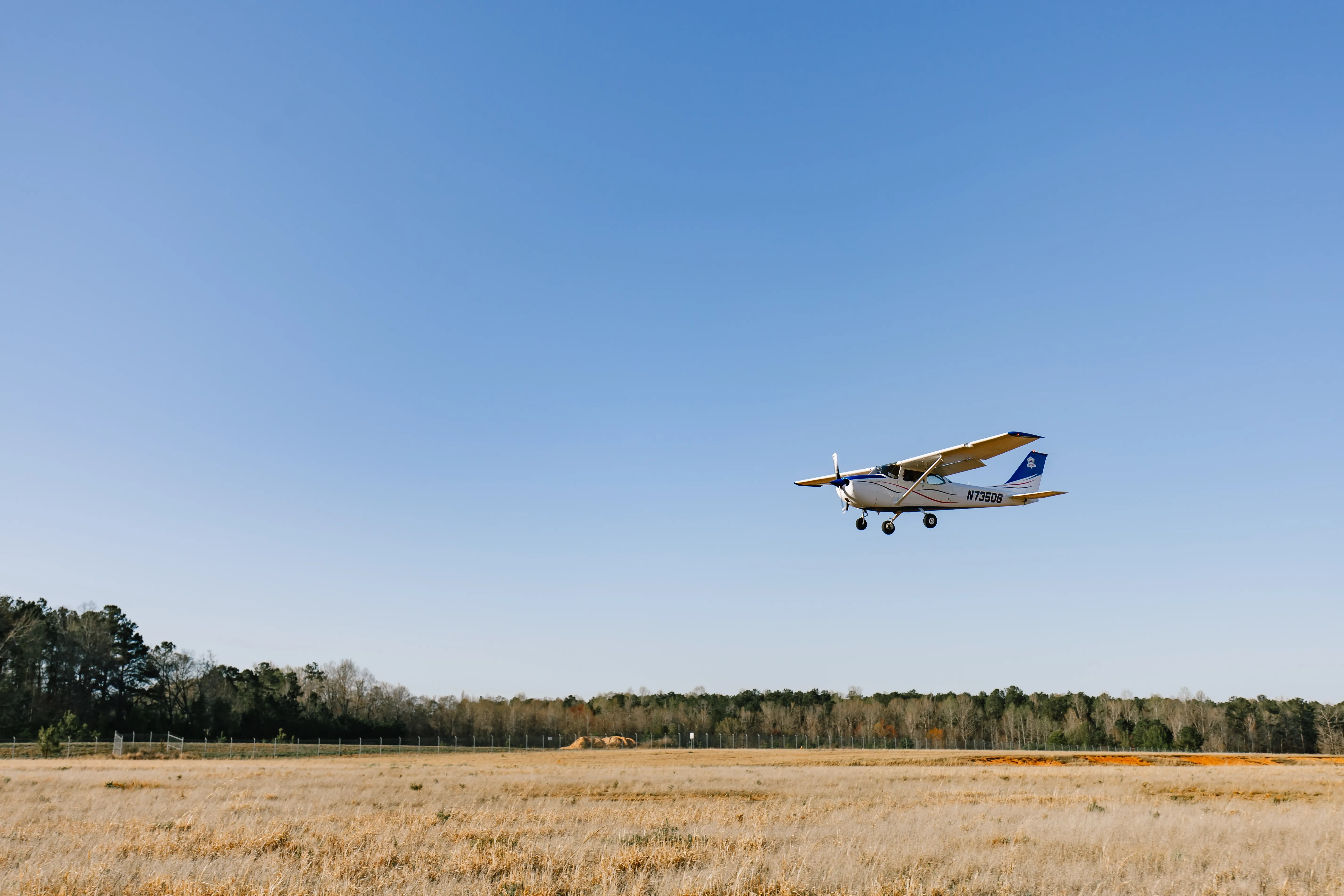 Speedway aircraft parked near Atlanta Motor Speedway