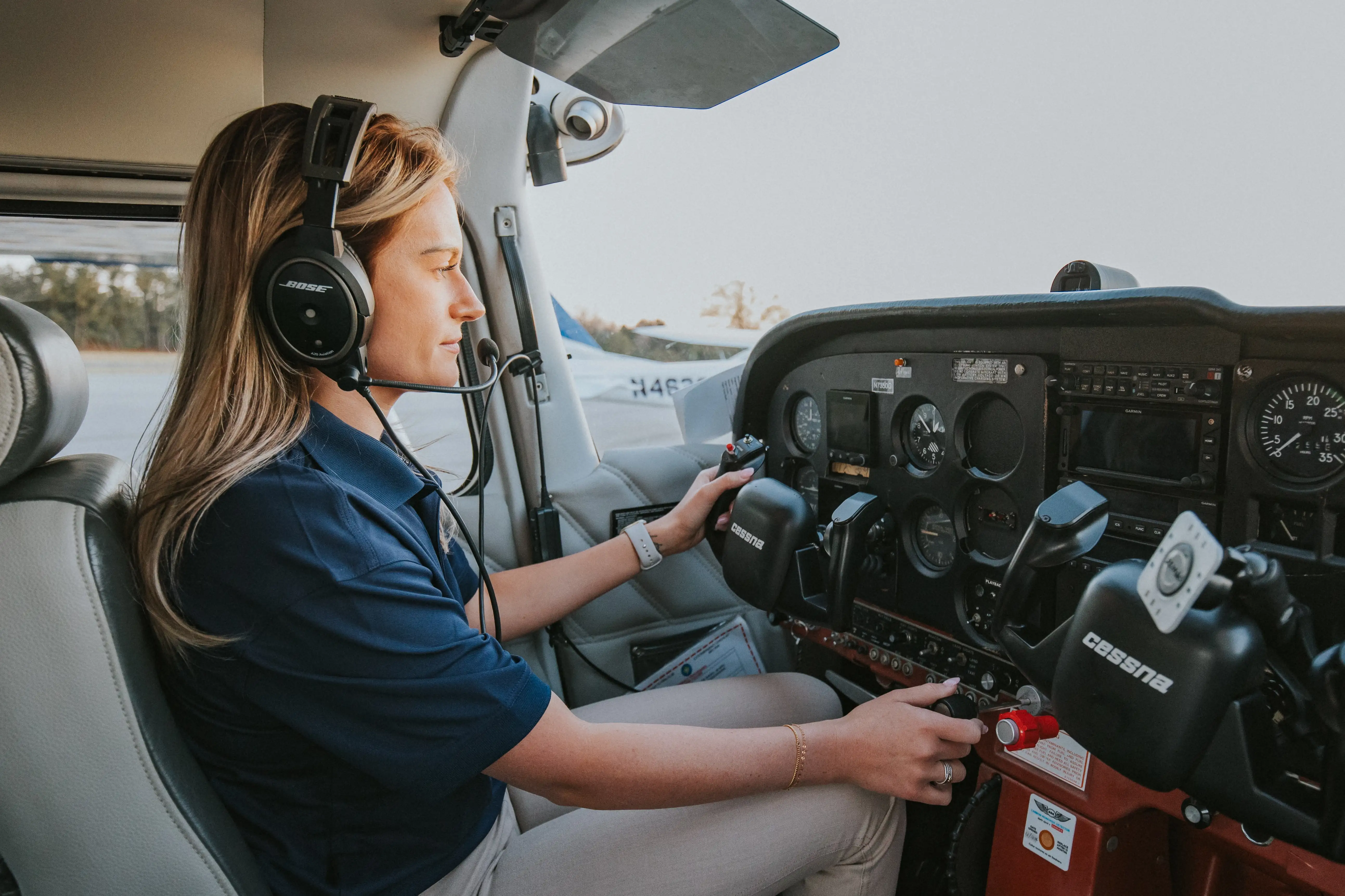 Speedway instructor reviewing instrument navigation techniques