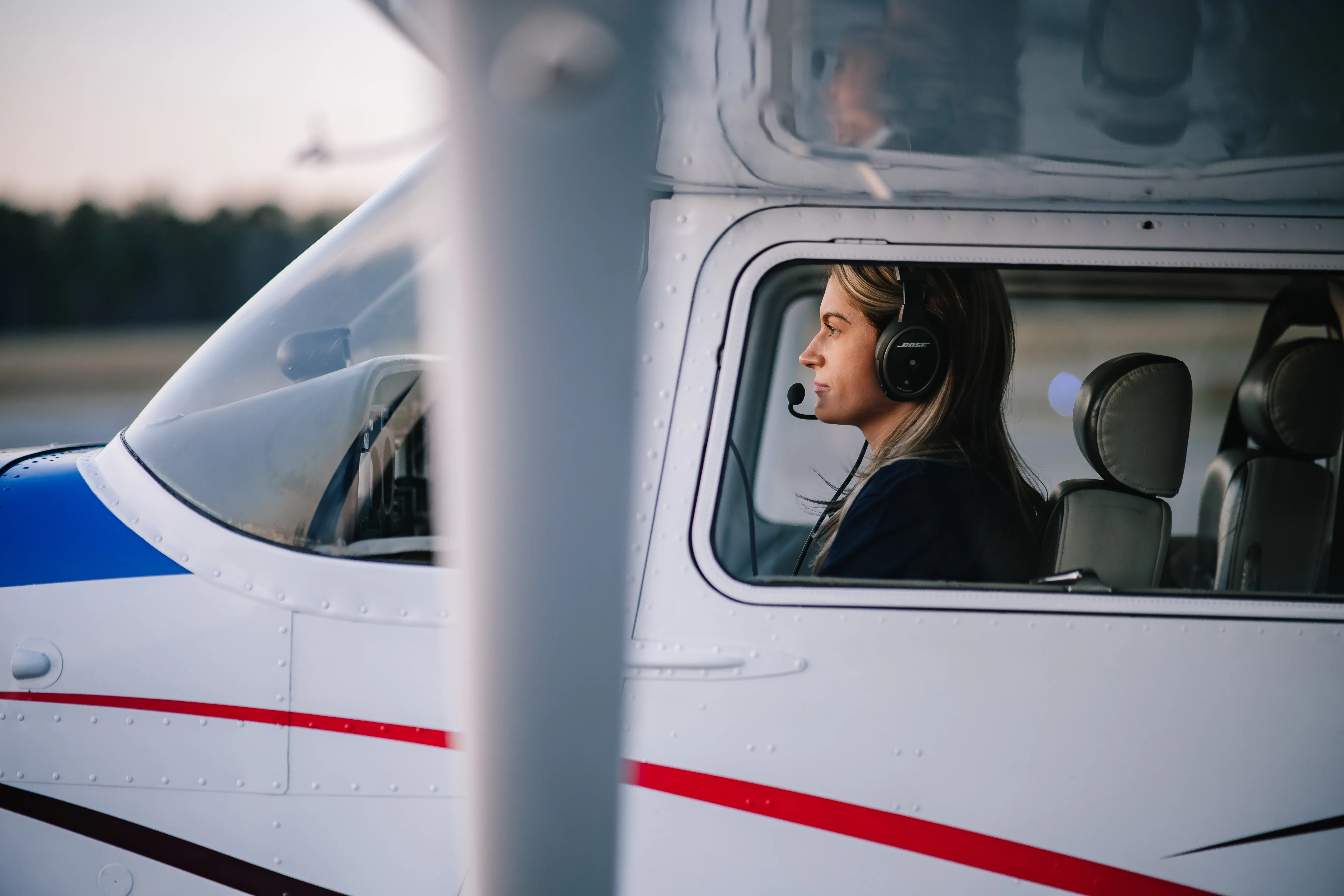 Speedway Flight Training commercial pilot student in flight