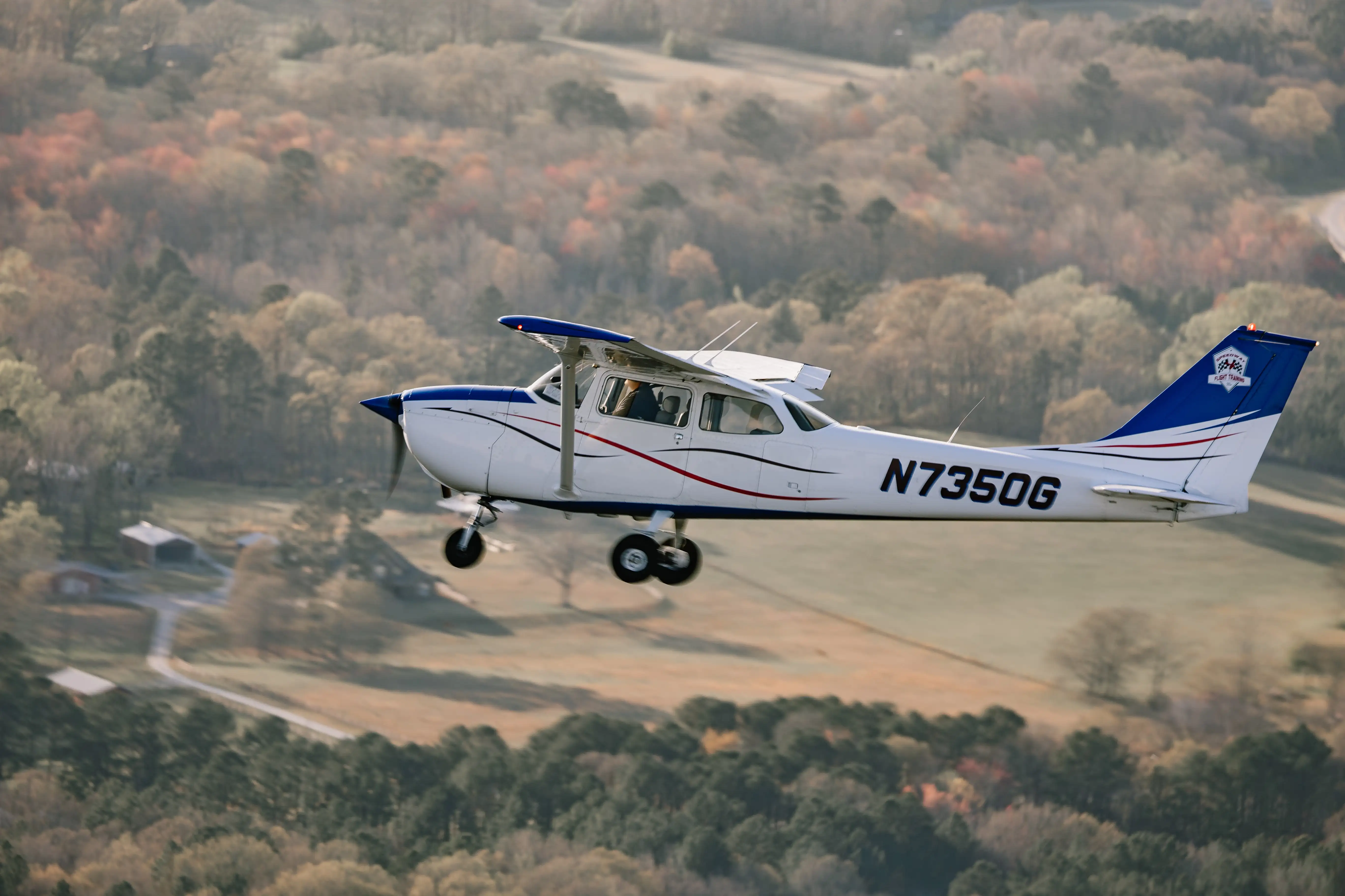 Speedway Flight Training student practicing commercial maneuvers