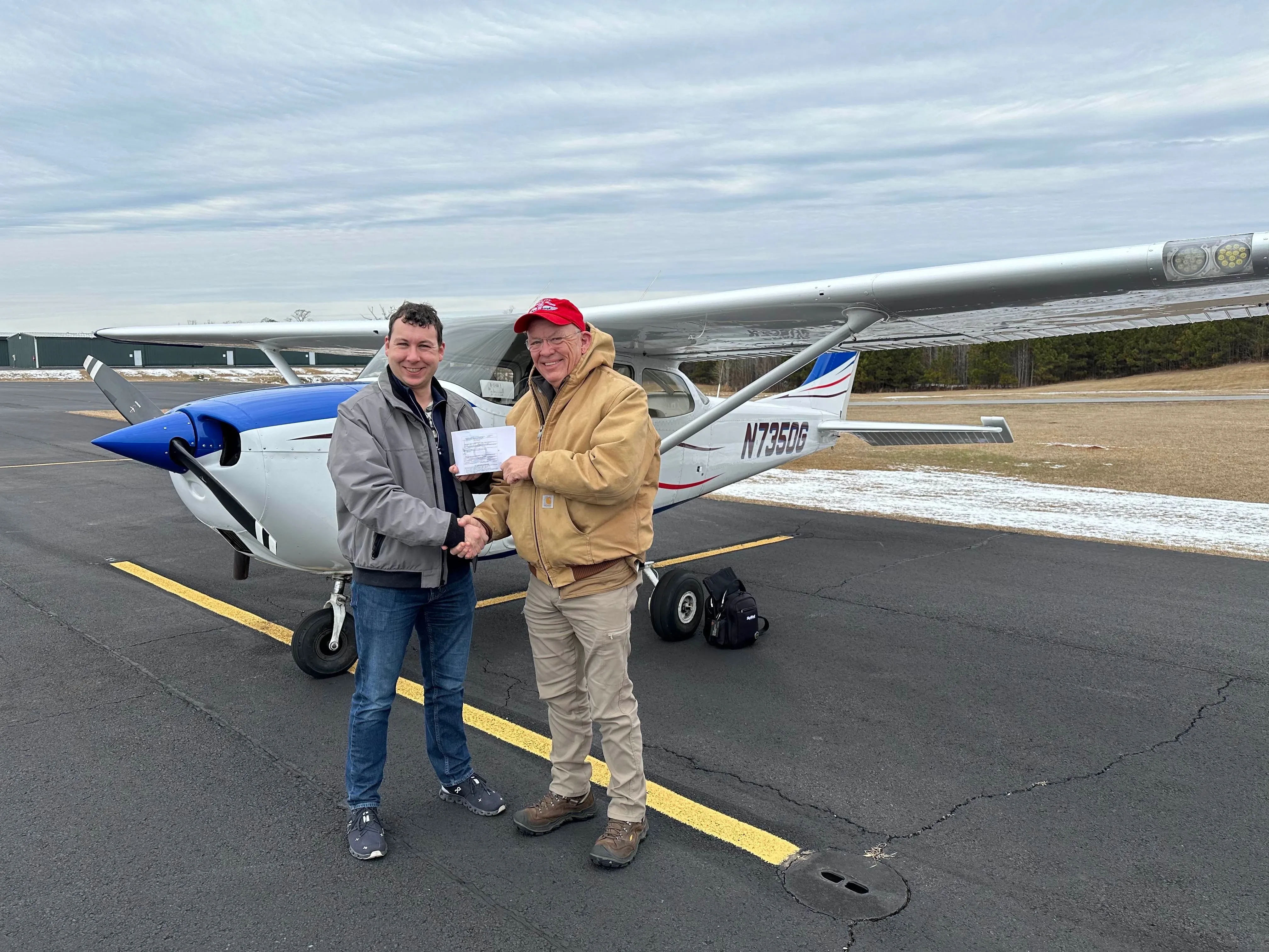 Speedway Flight Training instructor preparing a student for flight