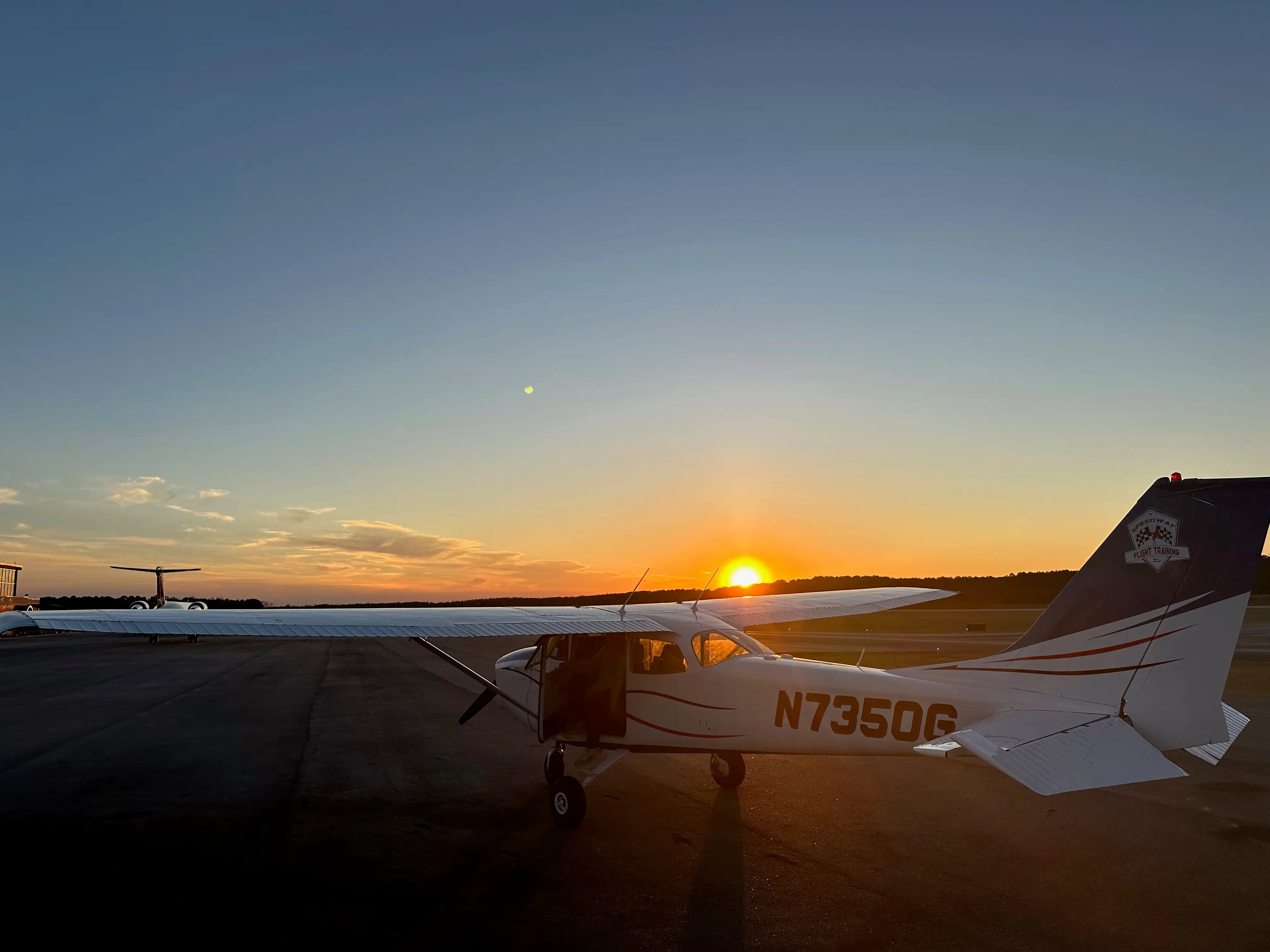Cessna 172 aircraft at Speedway Flight Training on the runway