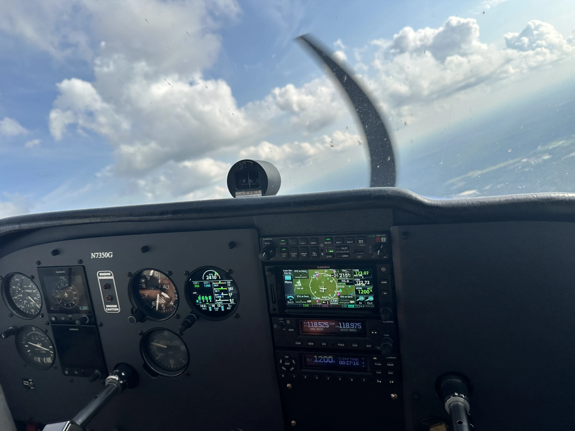 Aircraft instrument panel used for instrument training at Speedway Flight Training